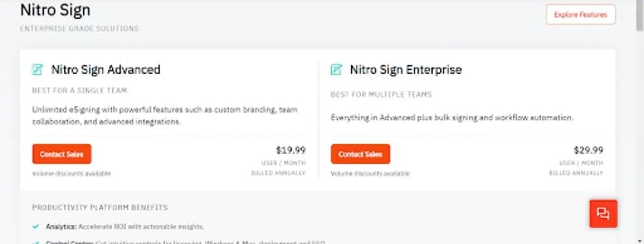 Whether you purchase Nitro Productivity Platform or just Nitro Sign